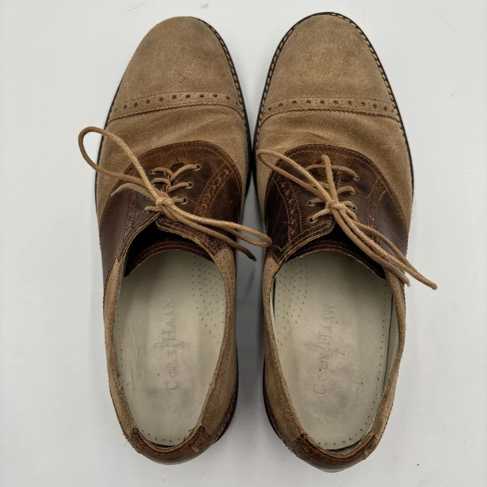 Cole‎ Haan Brown Suede Cap Toe Oxfords Mens 10 NikeAir